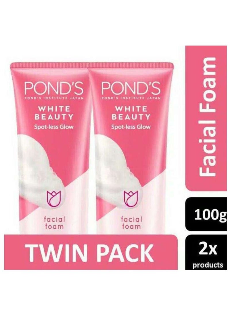 PONDS White Beauty Daily Facial Foam 100gm Pack X 2  - Image 1