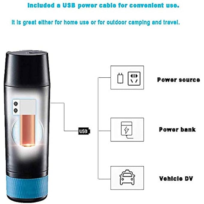 rayihni Portable Espresso Machine Mini Travel Coffee Maker Pressure Portable Espresso Coffee MakerManually Operated Compatible For Ground Coffee Jianyu - Image 5