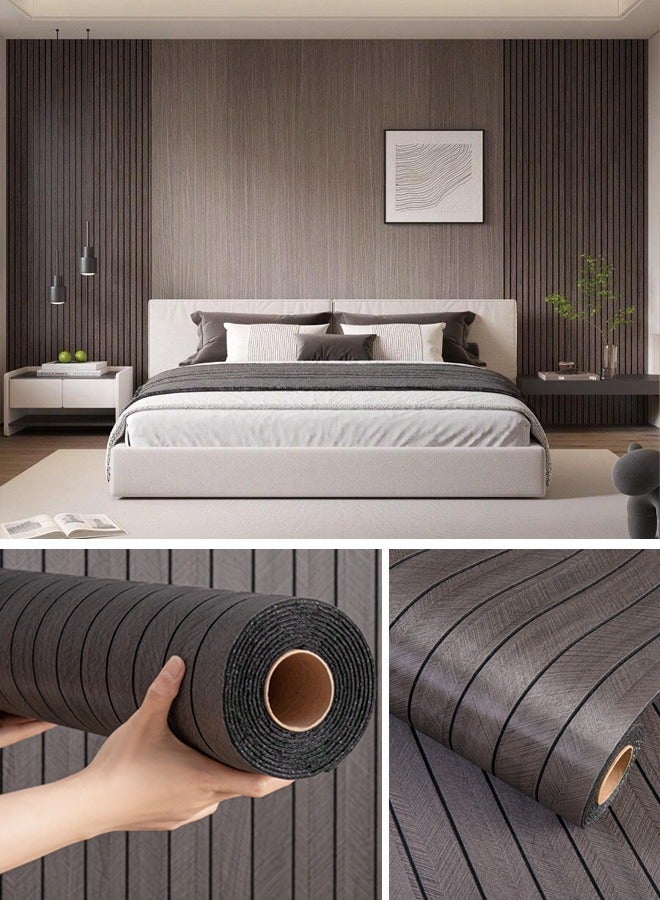 نوايوو ألواح حائط ثلاثية الأبعاد سميكة من الخشب الحبيبي - 300 سم × 40 سم، مقاومة للماء والرطوبة والصوت، ذاتية اللصق، ورق حائط لاصق لتزيين المنزل، غرفة المعيشة، غرفة النوم، خلفية التلفزيون (N9-2) - Image 1