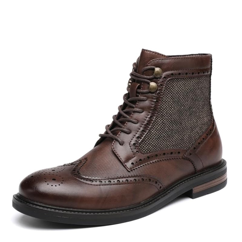 DECARSDZ Men's Fashion Lace-up Dress Casual Chukka Boots for Men Zipper Boot - Image 1