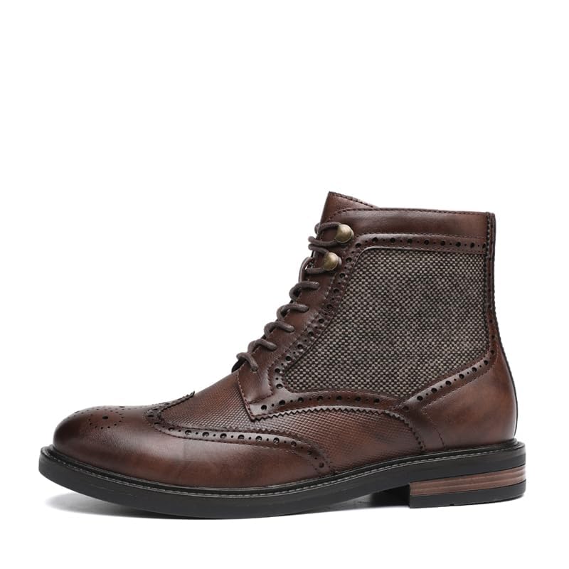 DECARSDZ Men's Fashion Lace-up Dress Casual Chukka Boots for Men Zipper Boot - Image 3