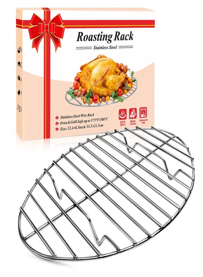 DePango 12inch Oval Roasting Rack for Oven, Gifts for Mom Men Wife, Stainless Steel Cooling Rack, Non-Stick Wire Rack for Cooking, Grilling, Drying - Image 1