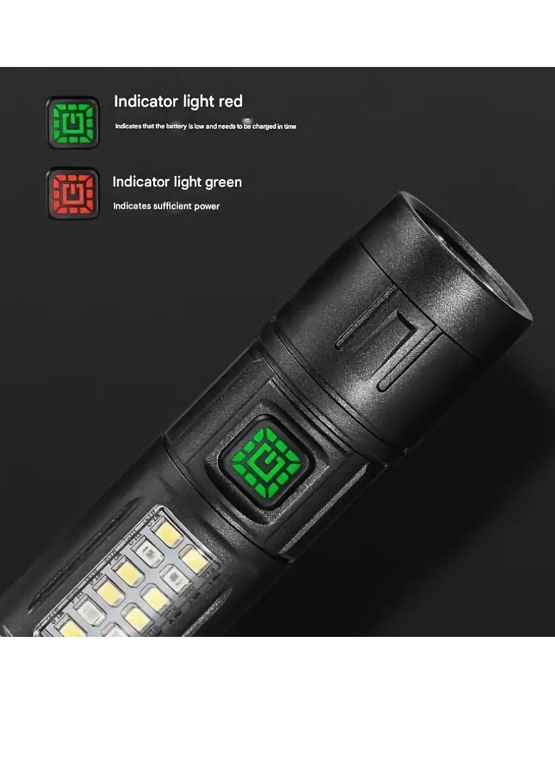 QLIGHT Rechargeable Flashlight Led Torch Light ,2000 High Lumens Handled Flashlights Long Lasting Tactical Flash Lights With Side Cob Light % Modes Flash light For Camping Hiking And Other Outdoor Activities  - Image 3