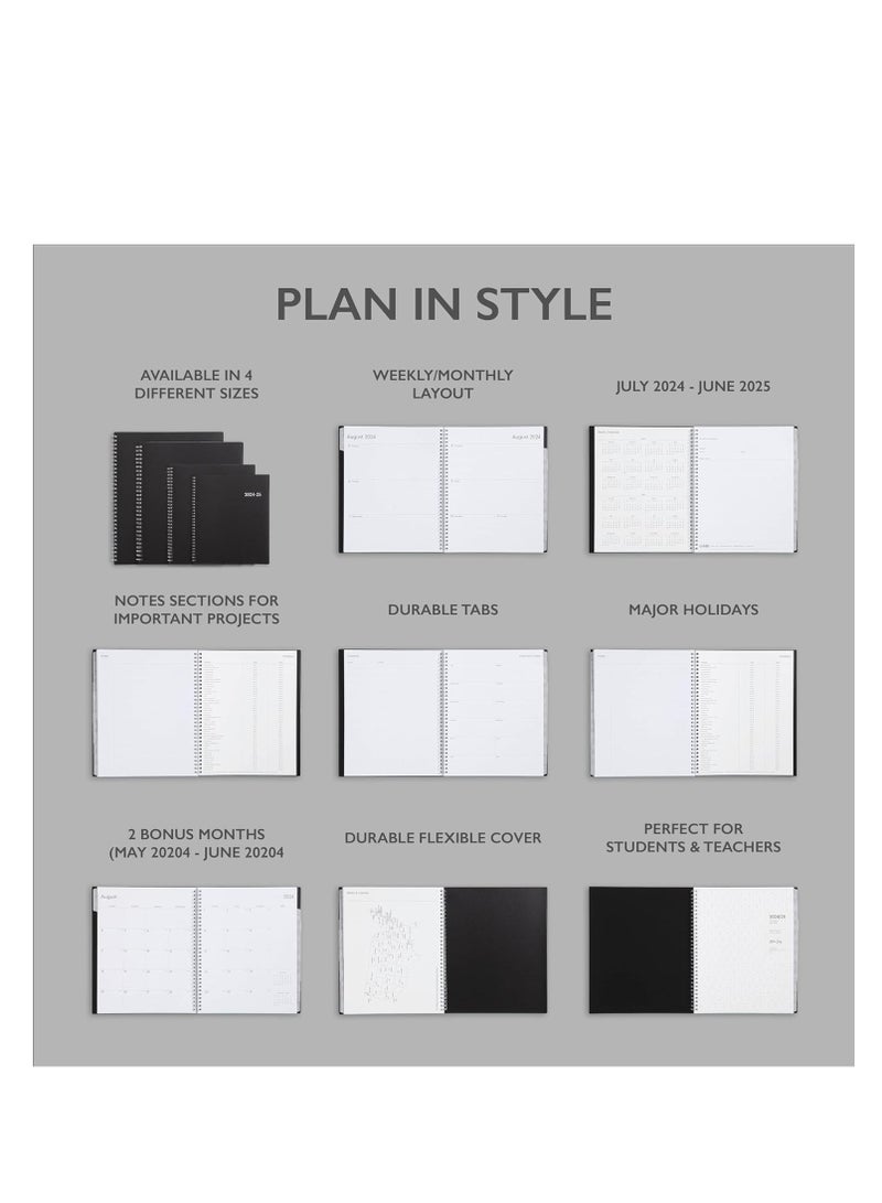 Blue Sky 2024-2025 Academic Year Weekly and Monthly Planner, July 2024 - June 2025, 8.5" x 11", Flexible Cover, Wirebound, Enterprise (150144)