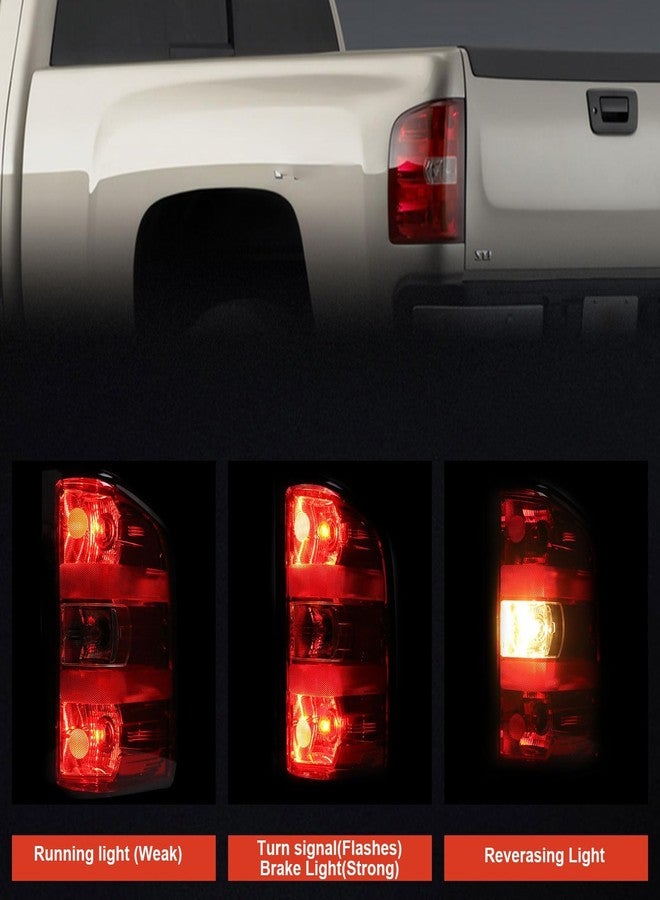 Lathsy Tail Light Assembly Compatible With 2007-2013 Chevy Silverado 1500 2500HD 3500HD GMC Sierra 2500 HD 3500 HD (Red Border, Left Driver Side) - Image 5