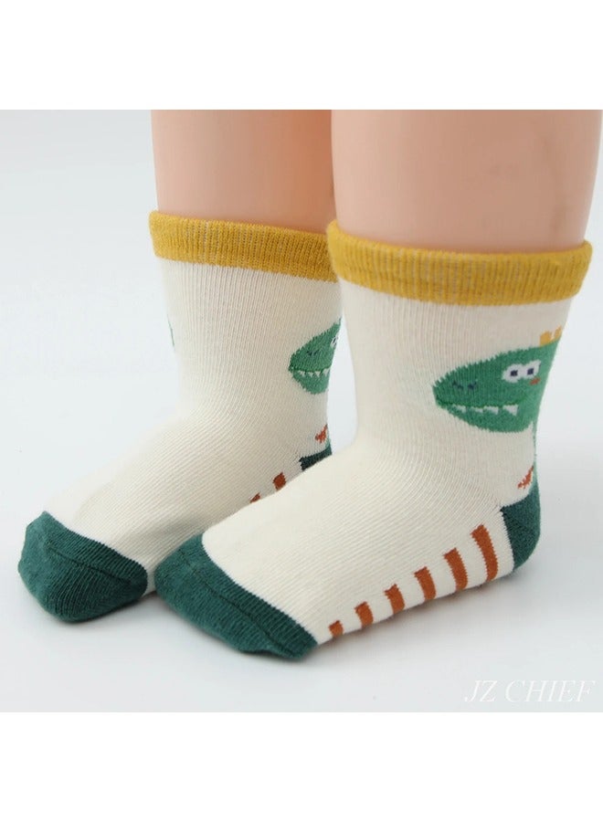 DOOKOO 12 Pairs Baby Socks Cotton Non-Slip Striped Kids Socks Boys' Socks Girls' Socks Multicolor - Image 4