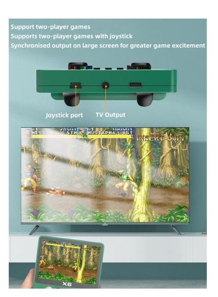 Handheld game console, retro game console that supports TV output, built-in 32GB classic games (10000+), 3.5-inch OCA IPS screen, dual 3D joystick - Image 5