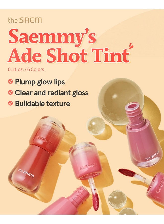 THESAEM Saemmy'S Ade Shot Tint - Korean Lip Titnt, Water Gel Lip Stain With Plump Glowy Moisturizing Finish, Buildable Radiant Gloss, Long-Lasting Comfort, 0.1 Fl.Oz. (03 Lychee Chamomile) - Image 2