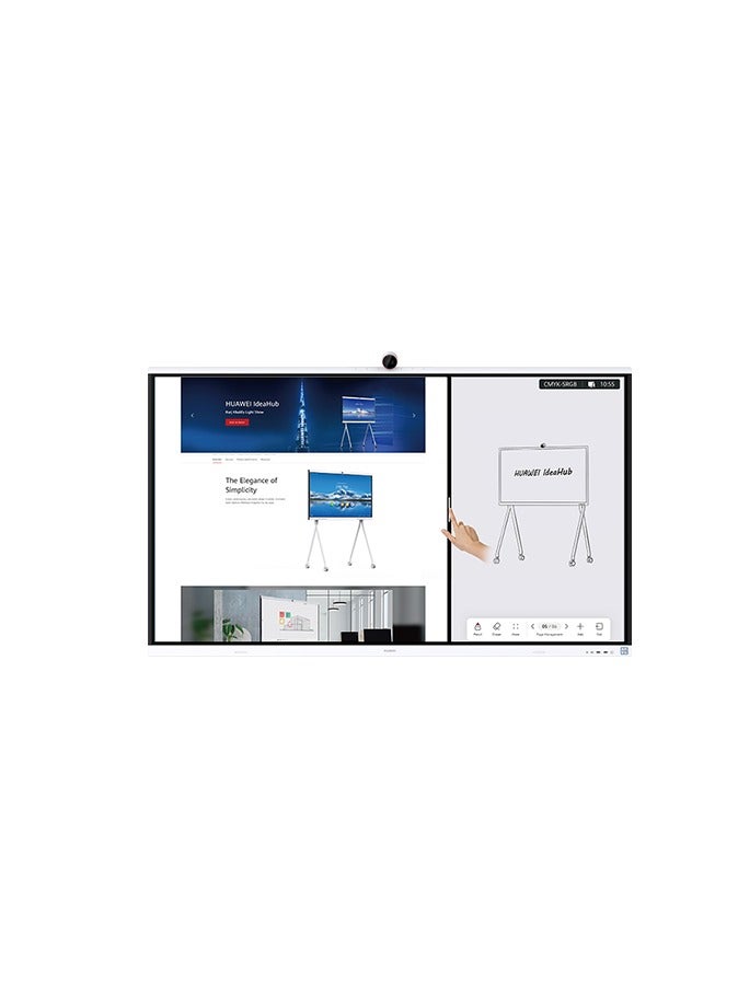 HUAWEI IdeaHub S2, Intelligent Collaboration Device 65-inch Infrared Screen, Jade White, Overseas IHS2-65SA Black - Image 1