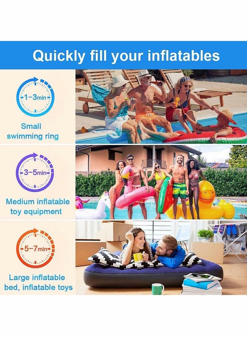 Y&D Electric Air Pump Portable Quick-Fill Pump with 3 NozzlesCar 240V/12V DCInflator/Deflator Mattress Pumps  - Image 4