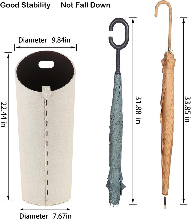 ELPMD Tall Umbrella Holder White That won't Tip Over and Removable Drip Water Tray Modern Farmhouse Home Decor Umbrella Bucket Rack Can Storage 10 Different Sizes of Golf Umbrellas Canes etc - Image 1