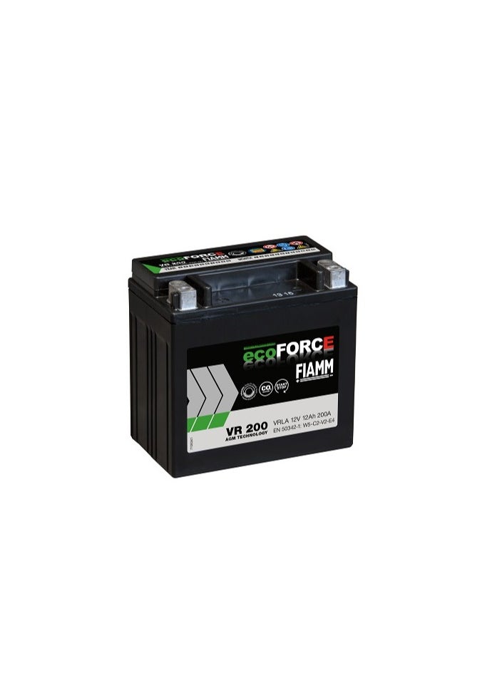FIAMM - FIAMM ECO FORCE AUXILIARY POWER AGM BATTERY 12V 12AH VR200 - Image 1