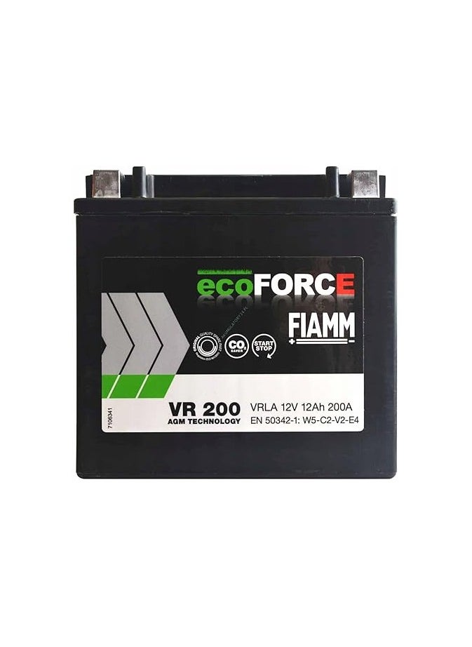 FIAMM - FIAMM ECO FORCE AUXILIARY POWER AGM BATTERY 12V 12AH VR200 - Image 1