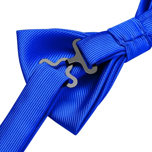 GUSLESON Royal Blue Formal Bow Tie for Wedding Pre-tied Bowtie and Pocket Square Cufflink Sets (0577-07) - Image 4