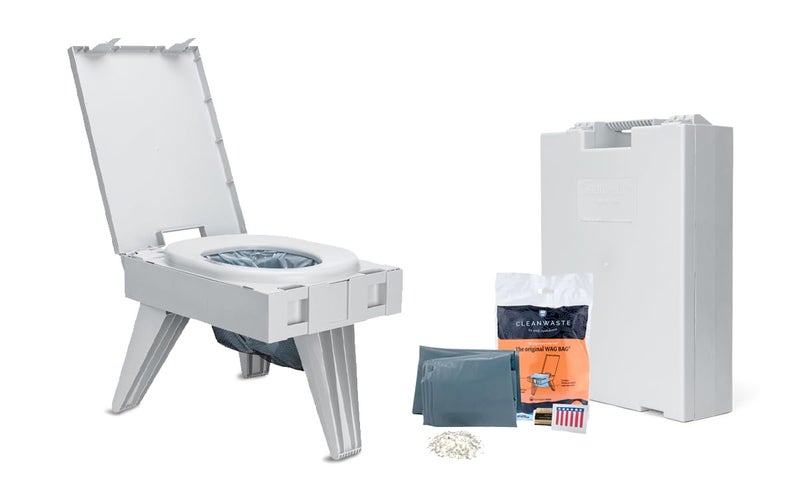 Cleanwaste GO Anywhere Portable Folding Toilet - Plus Bonus Original Wag Bag Kit - Image 1