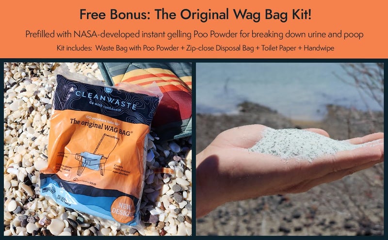 Cleanwaste GO Anywhere Portable Folding Toilet - Plus Bonus Original Wag Bag Kit - Image 5