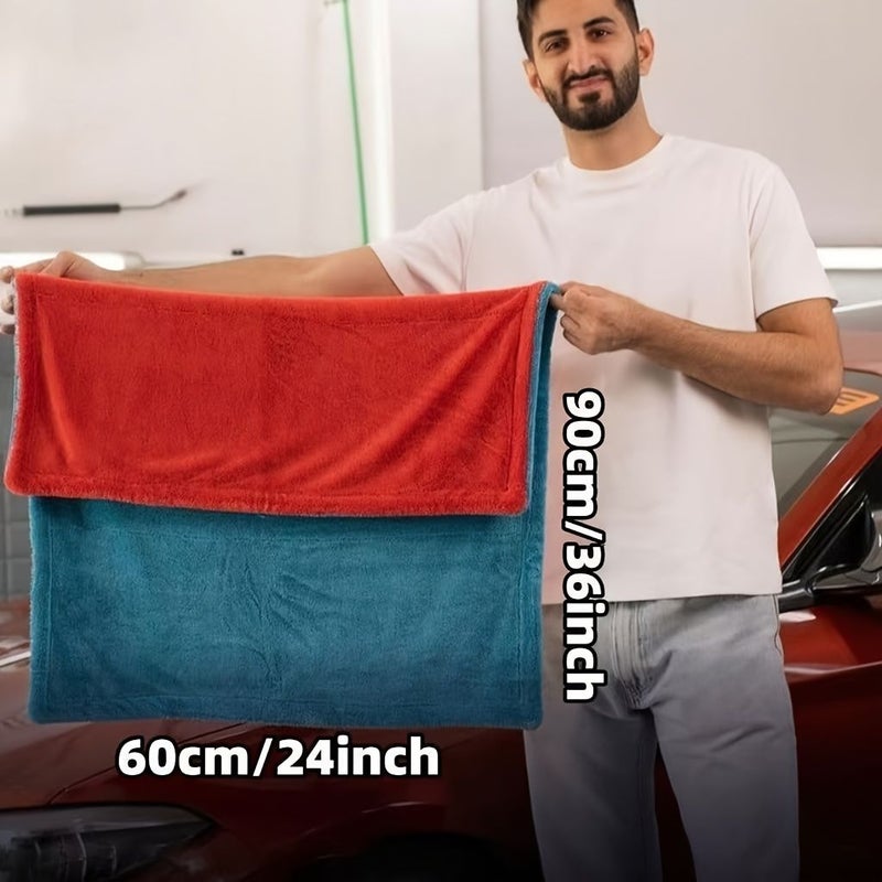 Large 2 Tone Car Towel 16x16 Inch Super Soft Absorbent Twisted Ring Microfiber For Fine Car Washing And Outdoor Car Maintenance - Image 4