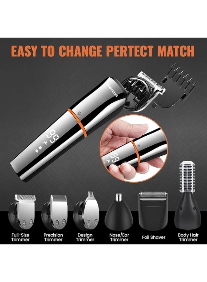 PRITECH Hair Clippers, Beard Trimmer for Men, Cordless Hair Trimmer Hair Cutting Groomer Kit, USB Rechargeable 6 in 1 - Image 3