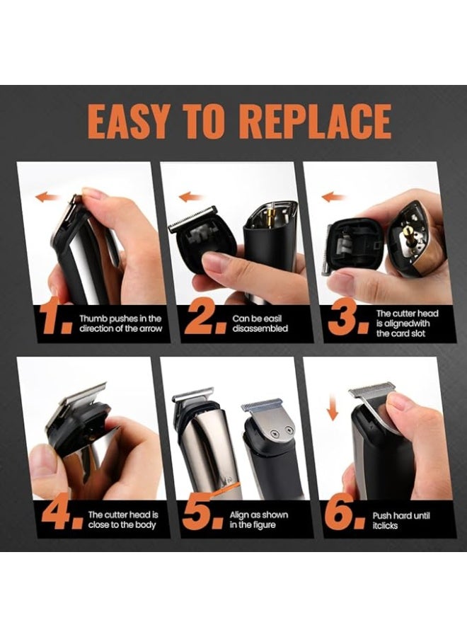 PRITECH Hair Clippers, Beard Trimmer for Men, Cordless Hair Trimmer Hair Cutting Groomer Kit, USB Rechargeable 6 in 1 - Image 5