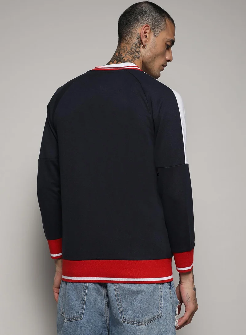 Campus Sutra Men's Multicolour Zip-Front Jacket With Raglan Sleeve