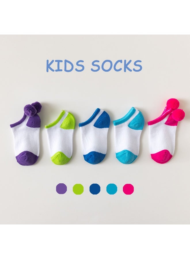 KUYING New Baby Breathable Mesh Boat Socks Invisible Short Style 5 Pair Set
