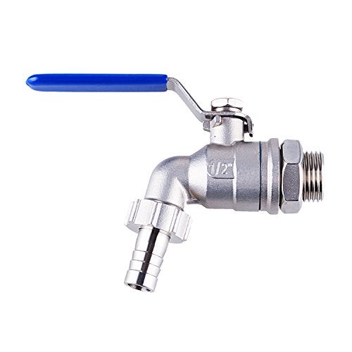 TIZZE 1/2 inch Stainless Steel Ball Valve Weldless Bulkhead for Building Home Brew Kettle/Mash Tun - Image 1