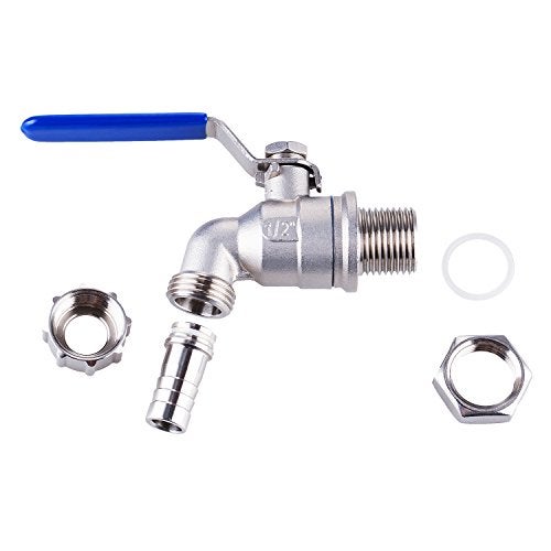 TIZZE 1/2 inch Stainless Steel Ball Valve Weldless Bulkhead for Building Home Brew Kettle/Mash Tun - Image 3