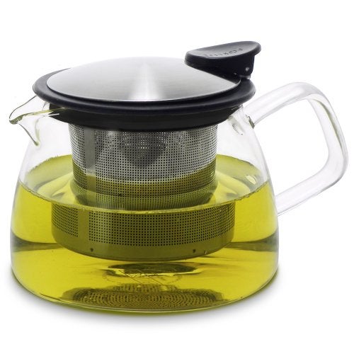 Forlife Bell Glass Teapot with Basket Infuser, 14-Ounce/430ml, Lime - Image 2