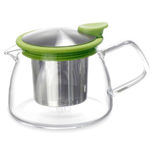 Forlife Bell Glass Teapot with Basket Infuser, 14-Ounce/430ml, Lime - Image 1