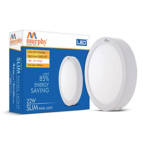 Murphy 22-Watts Slim Round LED Surface Mount Panel Light (Cool White, No False Ceiling Required) - Image 1