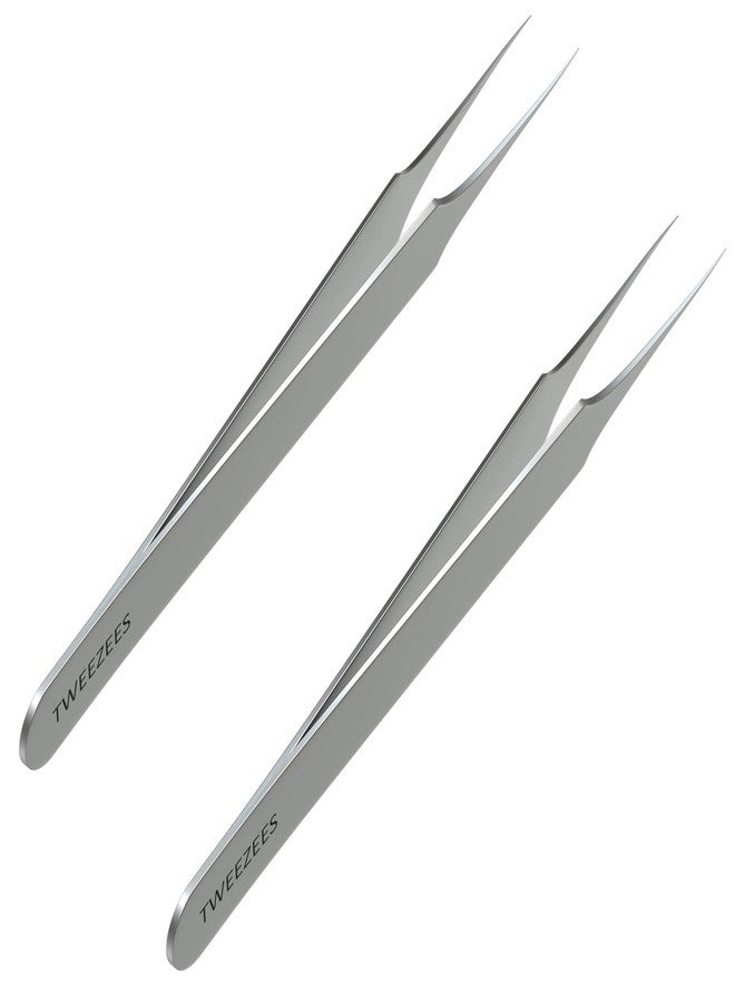 Tweezees Ingrown Hair Tweezers | Pointed Tip | 2 Pack | Precision Stainless Steel | Extra Sharp and Perfectly Aligned for Ingrown Hair Treatment & Splinter Removal For Men and Women | By Tweezees - Image 1