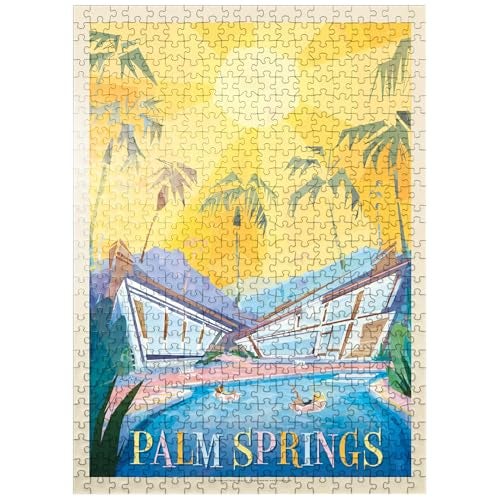 MyPuzzle.com MyPuzzle Palm Springs CA Mod Design Vintage Poster Premium 500 Piece Jigsaw Puzzle for Adults - Image 1