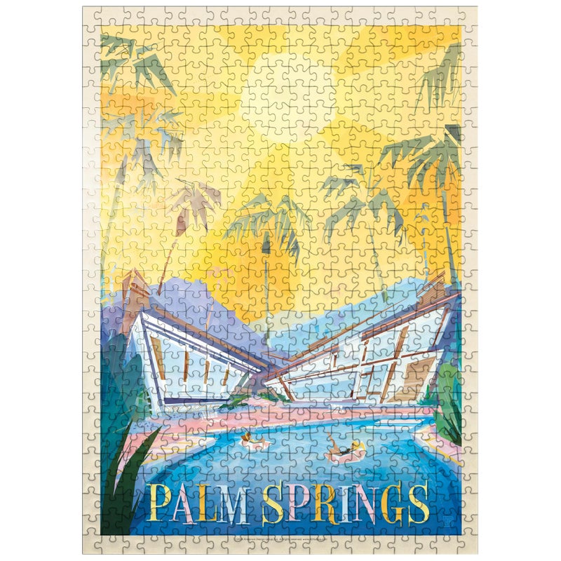 MyPuzzle.com MyPuzzle Palm Springs CA Mod Design Vintage Poster Premium 500 Piece Jigsaw Puzzle for Adults - Image 3