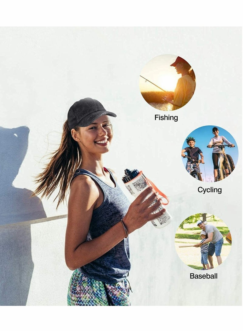 KASTWAVE Lady Trucker Hat, Cross Ponytail Hat, High Ponytail Hat, Women's Baseball Cap, Beanie(Black) - Image 4