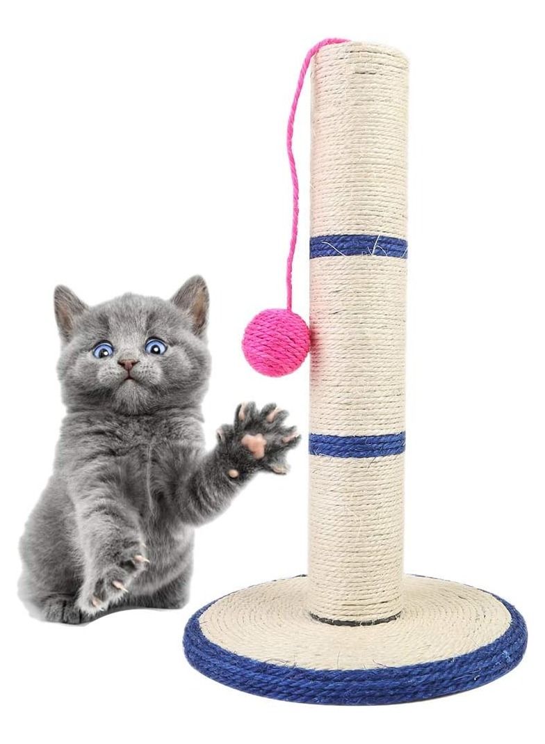 Cat Scratching Post Tree Tower With Ball Scratcher Toy Made Of Natural Sisal For Cats Kittens - Image 1