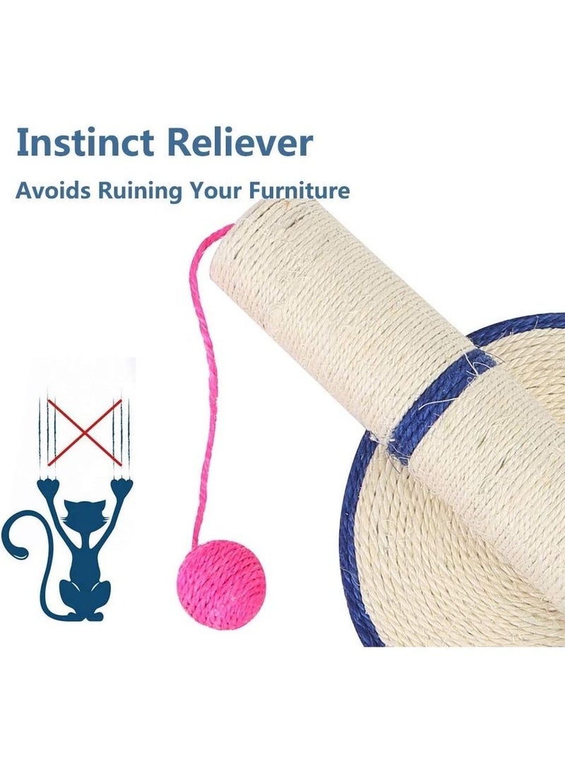 Cat Scratching Post Tree Tower With Ball Scratcher Toy Made Of Natural Sisal For Cats Kittens - Image 5