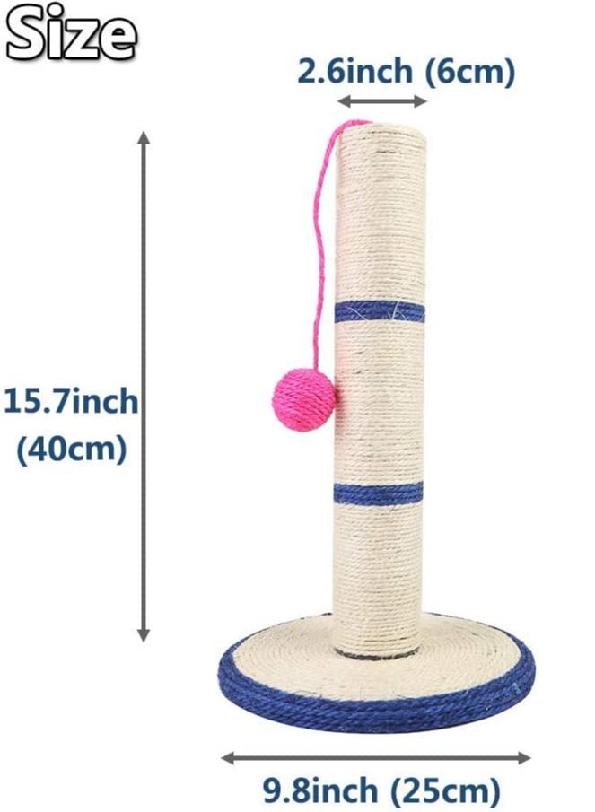 Cat Scratching Post Tree Tower With Ball Scratcher Toy Made Of Natural Sisal For Cats Kittens - Image 2