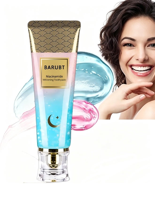 BARUBT Niacinamide Whitening Toothpaste, Deep Stain Removal, Fresh Long-lasting Breath, Gentle Teeth Whitening Oral Care Toothpaste 100g - Image 1