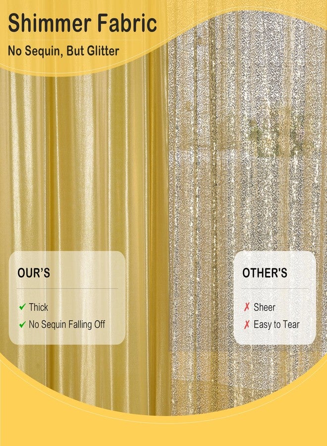 NSSONBEN 10×10ft Gold Glitter Backdrop Curtain Panels, Thick Not Fall Sequin Shimmer Wedding Drapes for Backdrop,2 Panels 5×10ft Hot Stamping Back Drop Cloths for Parties Birthday Photo Background Curtains - Image 2