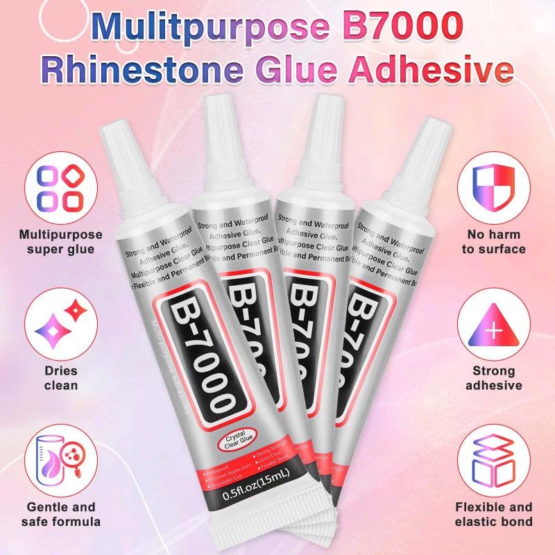 Audab Multicolor 4mm AB Rhinestone Kit with 16000pcs, 4pcs B7000 Jewelry Glue, Tools for Bedazzling Crafting, Graduation Cap, Jewelry, Shoes & Nails - Image 5