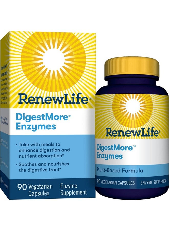 Renew Life إنزيمات الهضم للبالغين من رينيو لايف - L-جلوتامين، تركيبة إنزيمات غذائية نباتية لدعم الهضم للرجال والنساء، تسهل عملية الهضم، نباتي، 90 كبسولة - Image 1