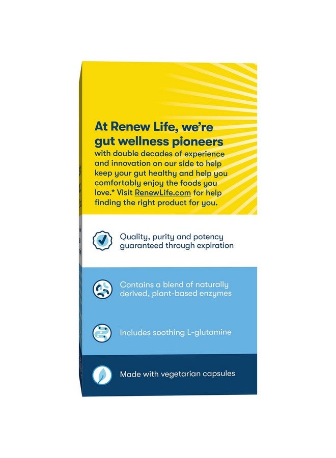 Renew Life إنزيمات الهضم للبالغين من رينيو لايف - L-جلوتامين، تركيبة إنزيمات غذائية نباتية لدعم الهضم للرجال والنساء، تسهل عملية الهضم، نباتي، 90 كبسولة - Image 5