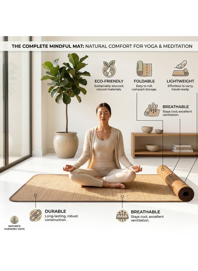 VELMORE Natural Bamboo Mat 90x190 cm – Eco-Friendly Foldable Sleeping Mat, Lightweight Breathable Floor Mat for Home, Yoga & Relaxation - Image 3