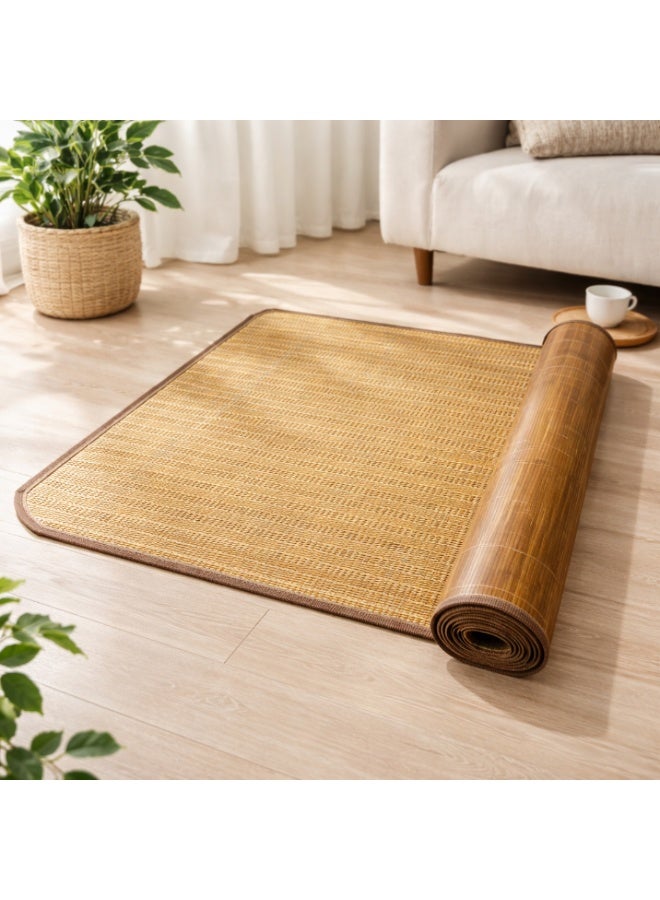 VELMORE Natural Bamboo Mat 90x190 cm – Eco-Friendly Foldable Sleeping Mat, Lightweight Breathable Floor Mat for Home, Yoga & Relaxation - Image 1
