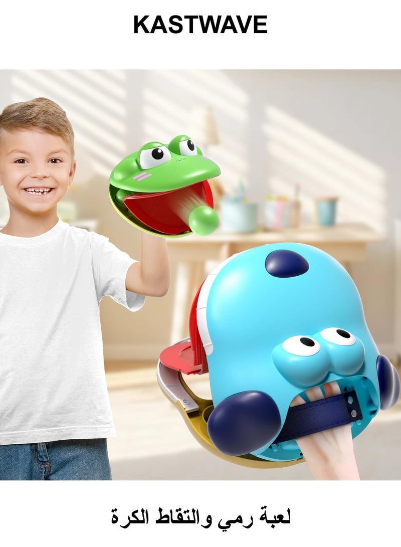 KASTWAVE Toss and Catch Ball Game, 2 Pcs Beach Toys for Kids, Family Toys Games with 2 Catch Launcher and 14 Balls, Outdoor Yard Games Beach Toys for Ages 3-12 Years Old Boys Girls Adults - Image 1