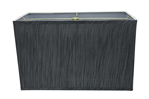 Aspen Creative 36003, Transitional Rectangular Hardback Shaped Spider Construction Lamp Shade in Grey & Black, 8" + 16" wide (8" + 16") x (8" + 16") x 10" - Image 2