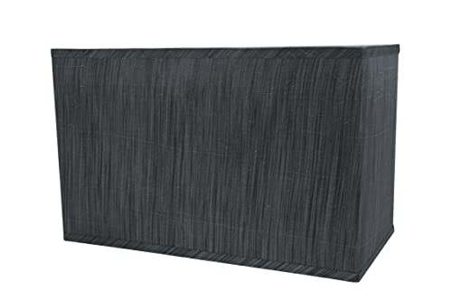 Aspen Creative 36003, Transitional Rectangular Hardback Shaped Spider Construction Lamp Shade in Grey & Black, 8" + 16" wide (8" + 16") x (8" + 16") x 10" - Image 4
