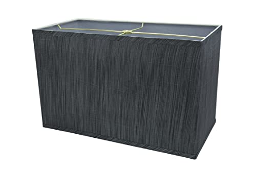 Aspen Creative 36003, Transitional Rectangular Hardback Shaped Spider Construction Lamp Shade in Grey & Black, 8" + 16" wide (8" + 16") x (8" + 16") x 10" - Image 3