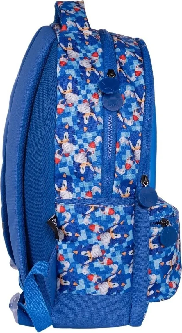 ماشو تريند 3 Compartment End Sonic School Bag + Pencil Case + Water Bottle - Sonic Bag Primary School Bag Boys School Bag