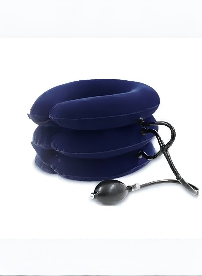 Generic 3 Tube Inflatable Cervical Neck Traction Device Adjustable Air Inflation Neck Traction – Portable Cervical Support Device with Pump 